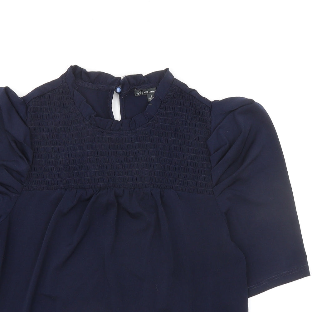 Womens UK Size S Adrianna Papell Blue Basic Blouse