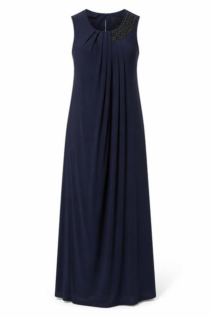 Phase Eight Womens Blue Polyester A-Line Size 10 Round Neck Button