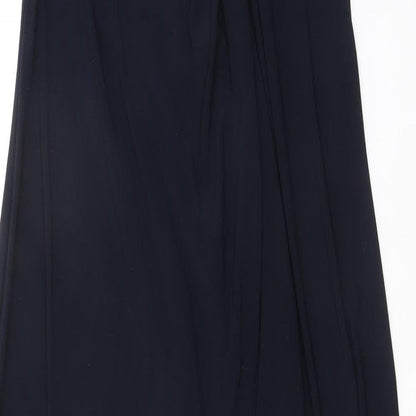 Phase Eight Womens Blue Polyester A-Line Size 10 Round Neck Button