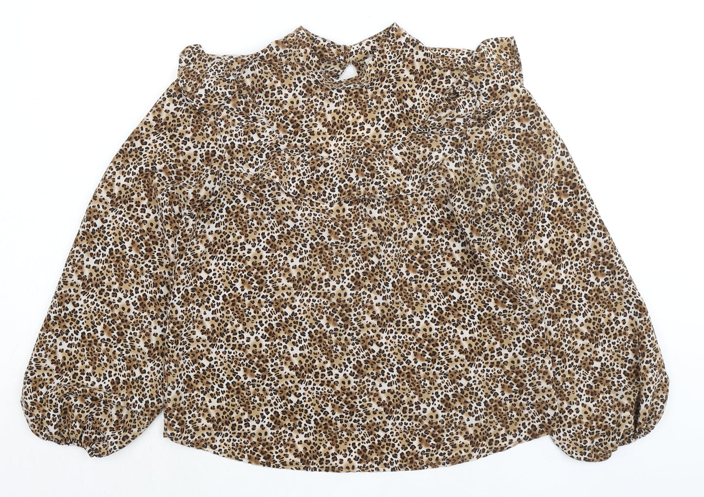 Womens UK Size 10 Topshop Brown Basic Blouse