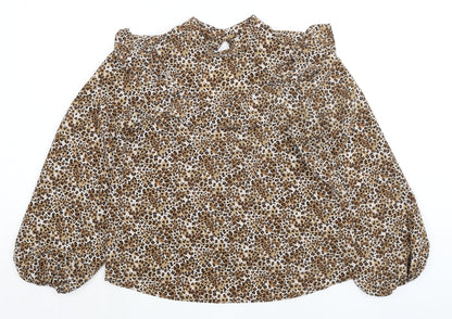 Womens UK Size 10 Topshop Brown Basic Blouse