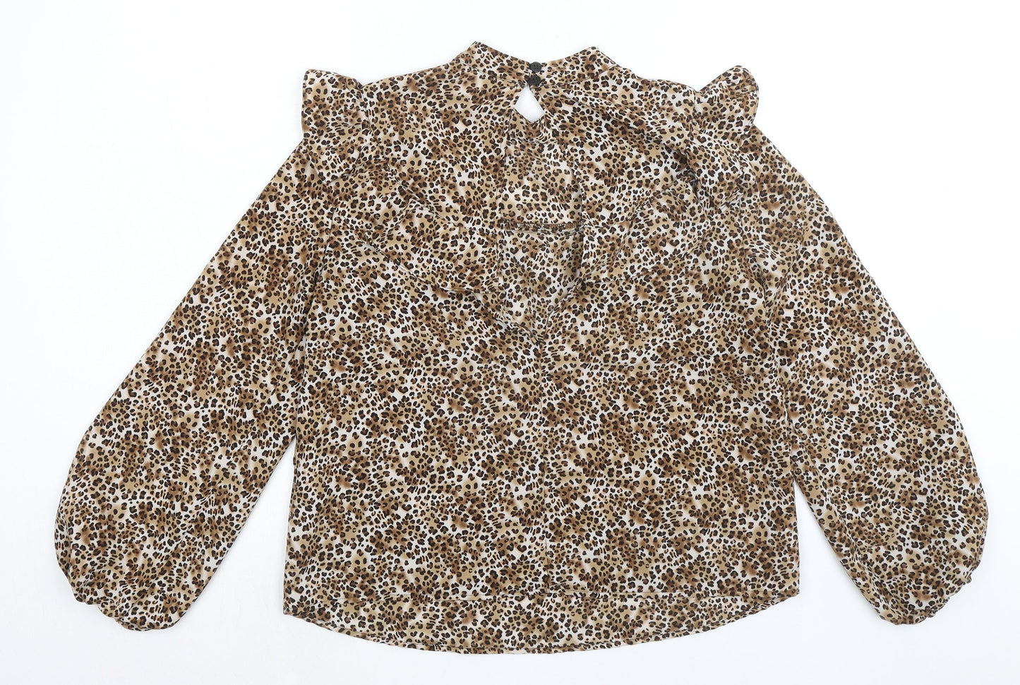Womens UK Size 10 Topshop Brown Basic Blouse