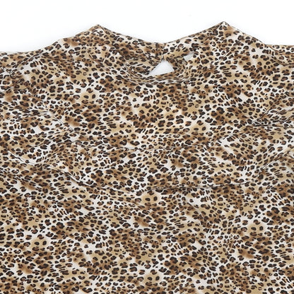 Womens UK Size 10 Topshop Brown Basic Blouse