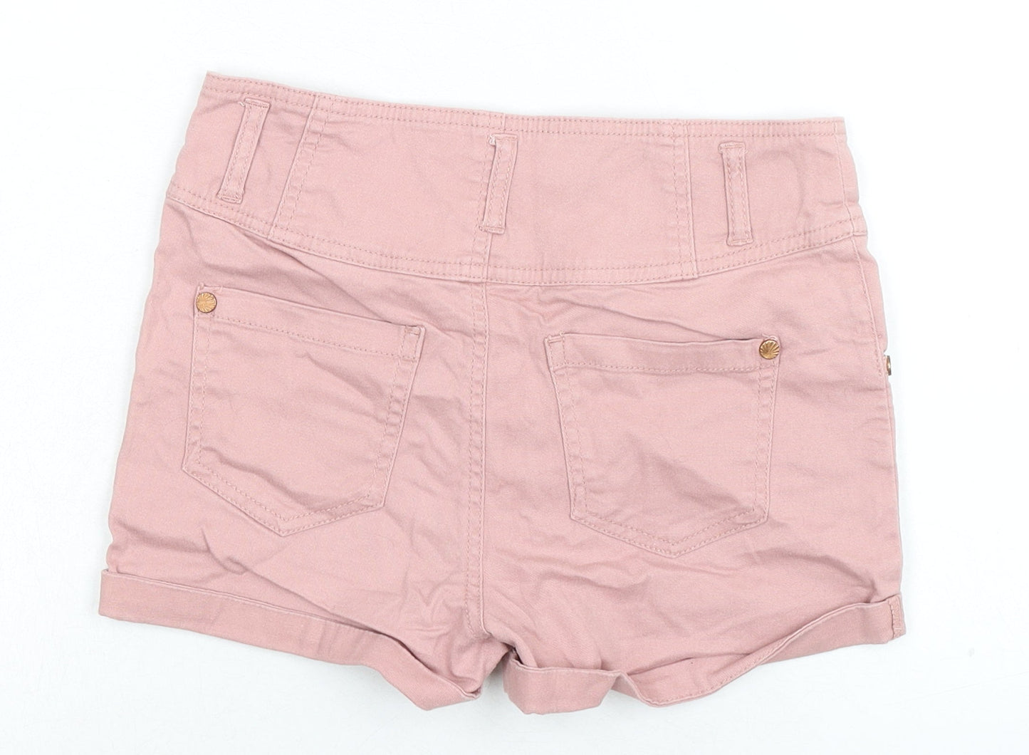 Kylie Girls Pink Cotton Boyfriend Shorts Size 11 Years Regular Zip
