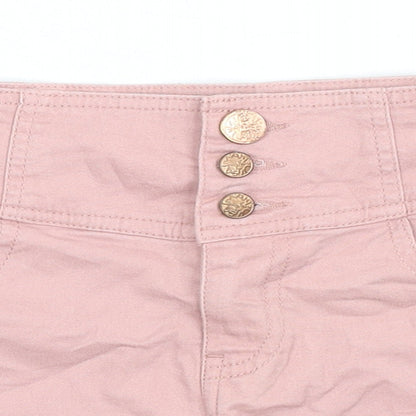 Kylie Girls Pink Cotton Boyfriend Shorts Size 11 Years Regular Zip