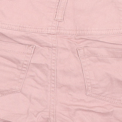 Kylie Girls Pink Cotton Boyfriend Shorts Size 11 Years Regular Zip