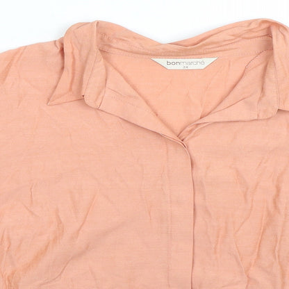Bonmarché Womens Orange Viscose Basic Button-Up Size 24 Collared