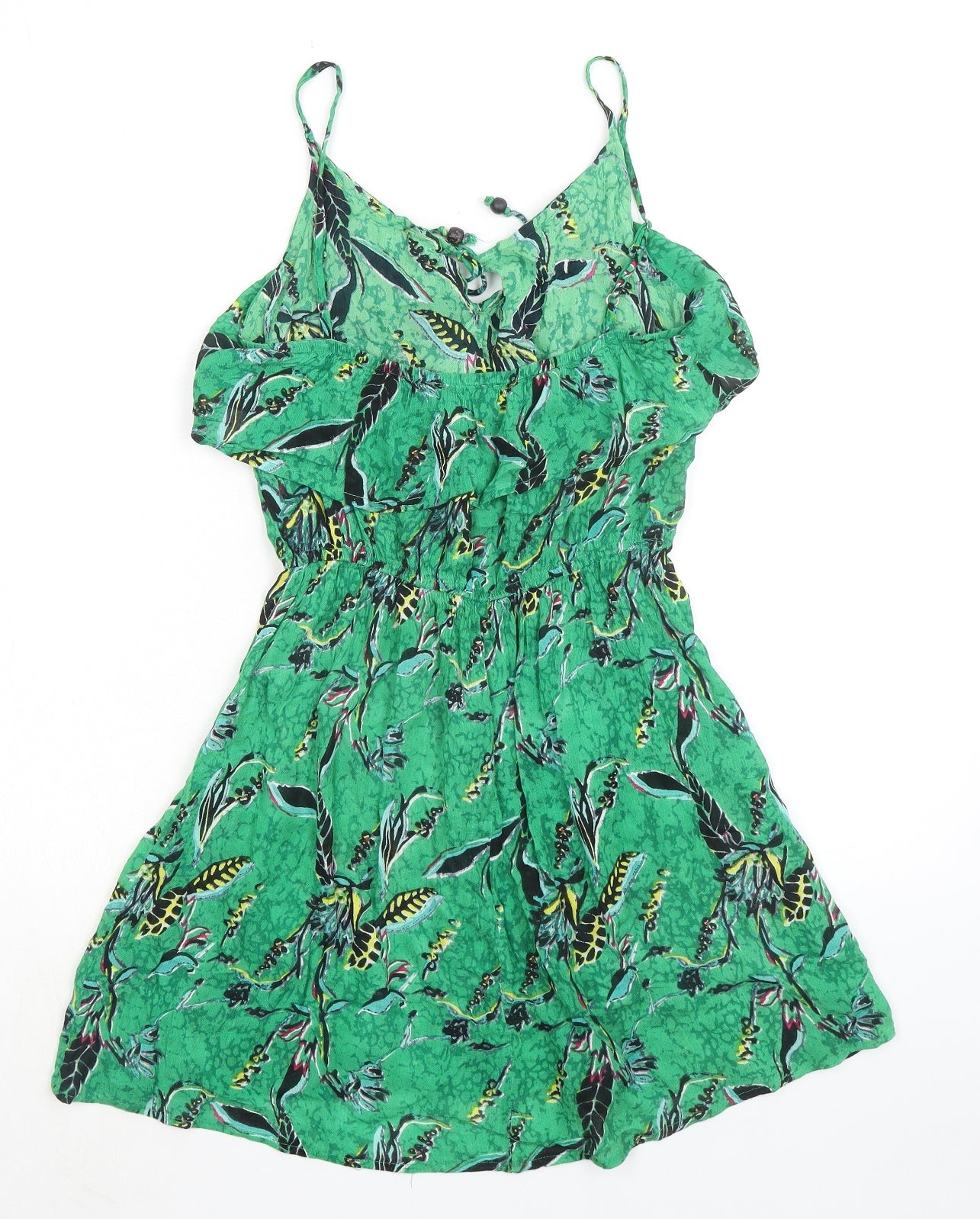 Anmol Womens Green Geometric Viscose A-Line Size 8 Round Neck