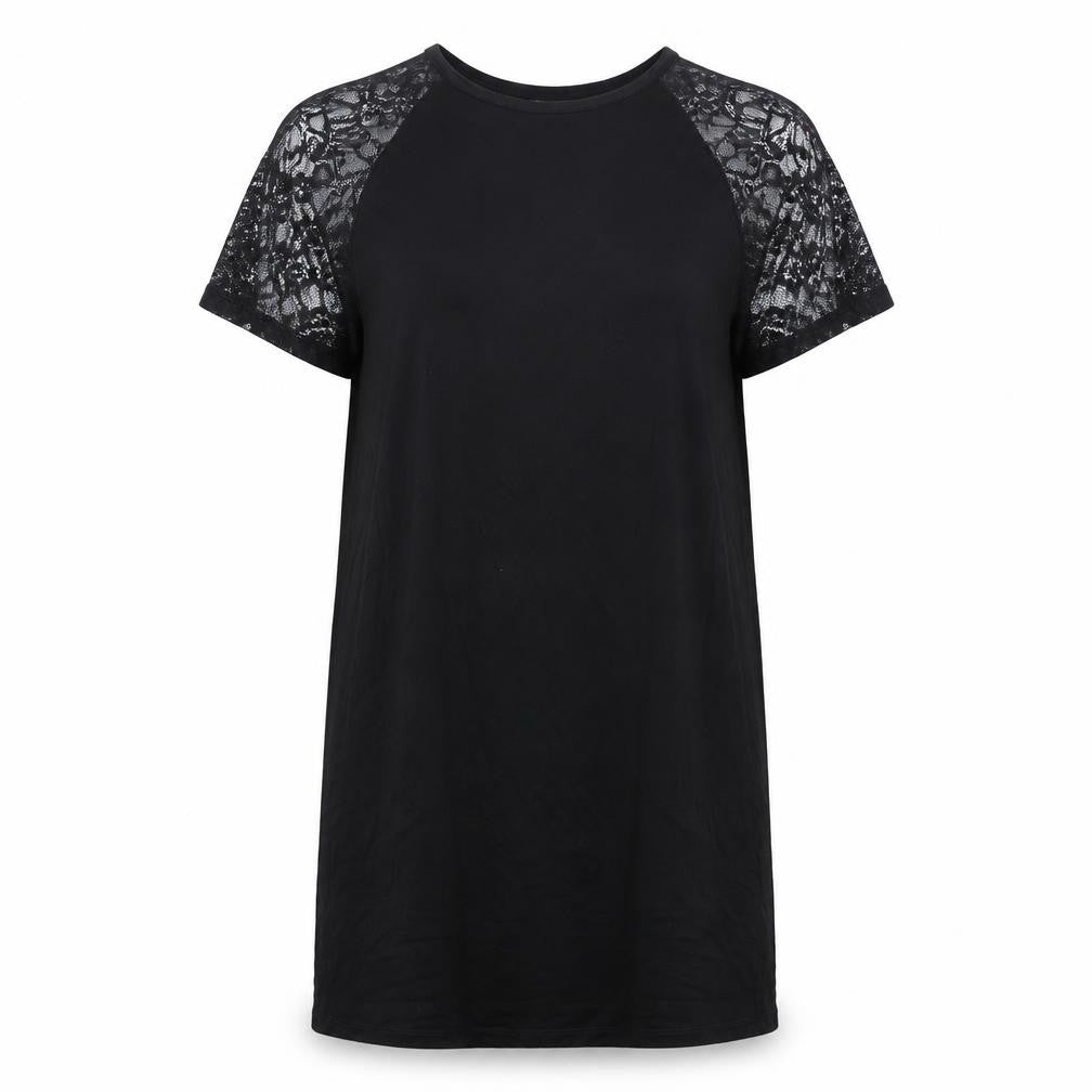 ASOS Womens Black Viscose T-Shirt Dress Size 10 Round Neck Pullover