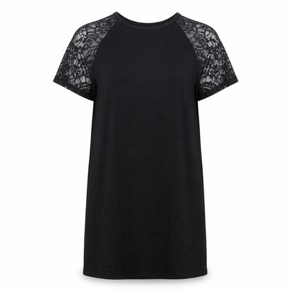 ASOS Womens Black Viscose T-Shirt Dress Size 10 Round Neck Pullover