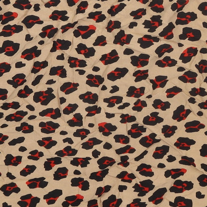 Garcia Womens Beige Animal Print Viscose Mini Skirt Size M Button - Leopard pattern