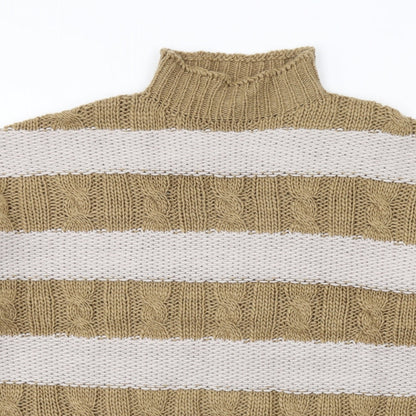 Womens UK Size XS PRETTYLITTLETHING Beige Pullover Jumper