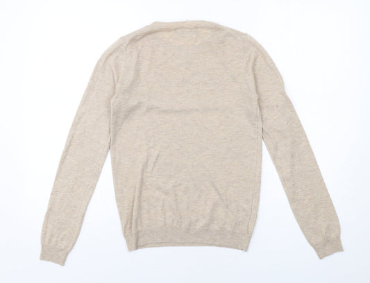 Womens UK Size S Mango Beige Pullover Jumper
