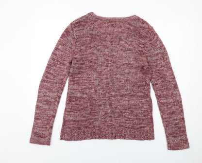 Cotton Traders Womens Pink Round Neck Acrylic Pullover Jumper Size 10 - Size 10-12