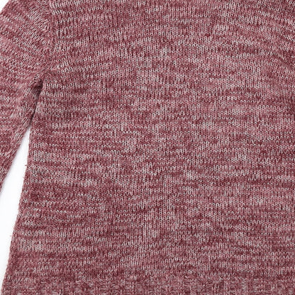 Cotton Traders Womens Pink Round Neck Acrylic Pullover Jumper Size 10 - Size 10-12