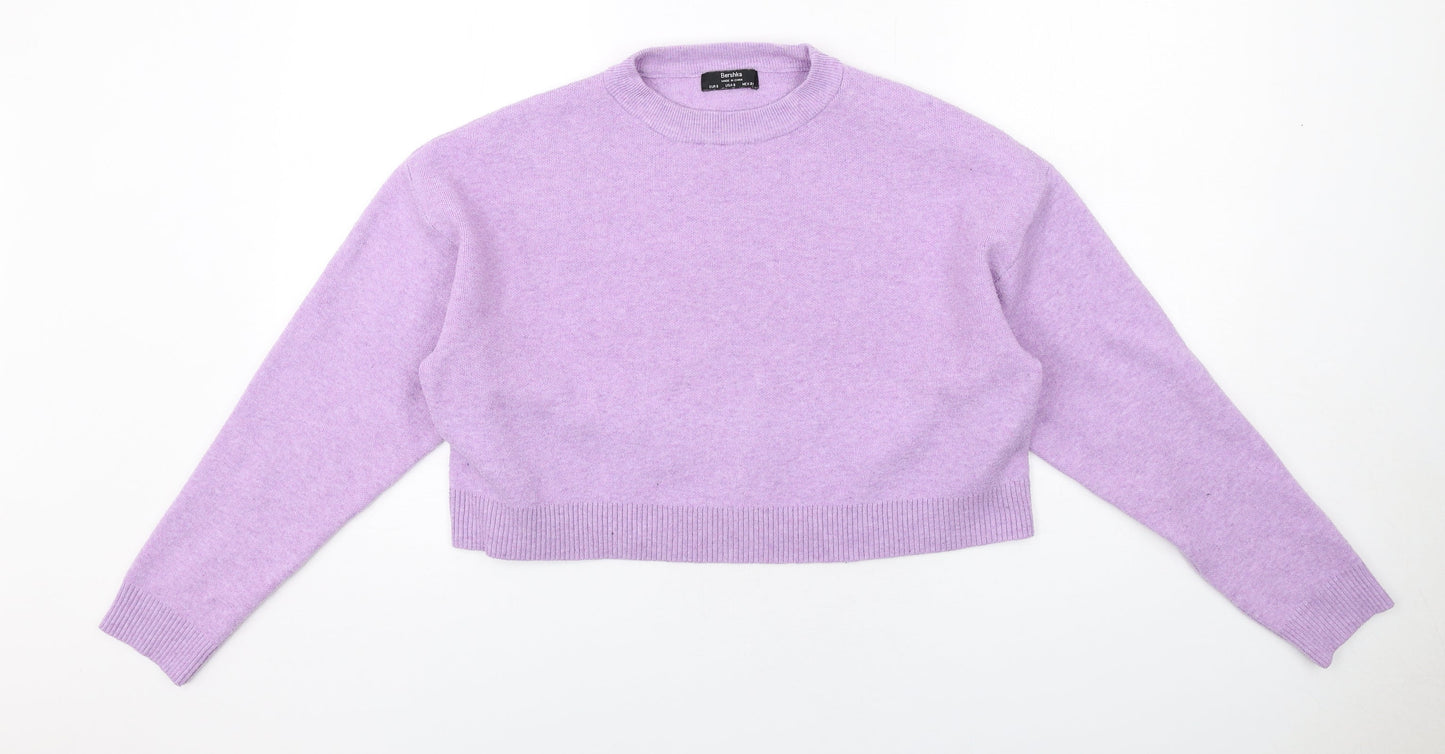 Womens UK Size S Bershka Purple Pullover Jumper
