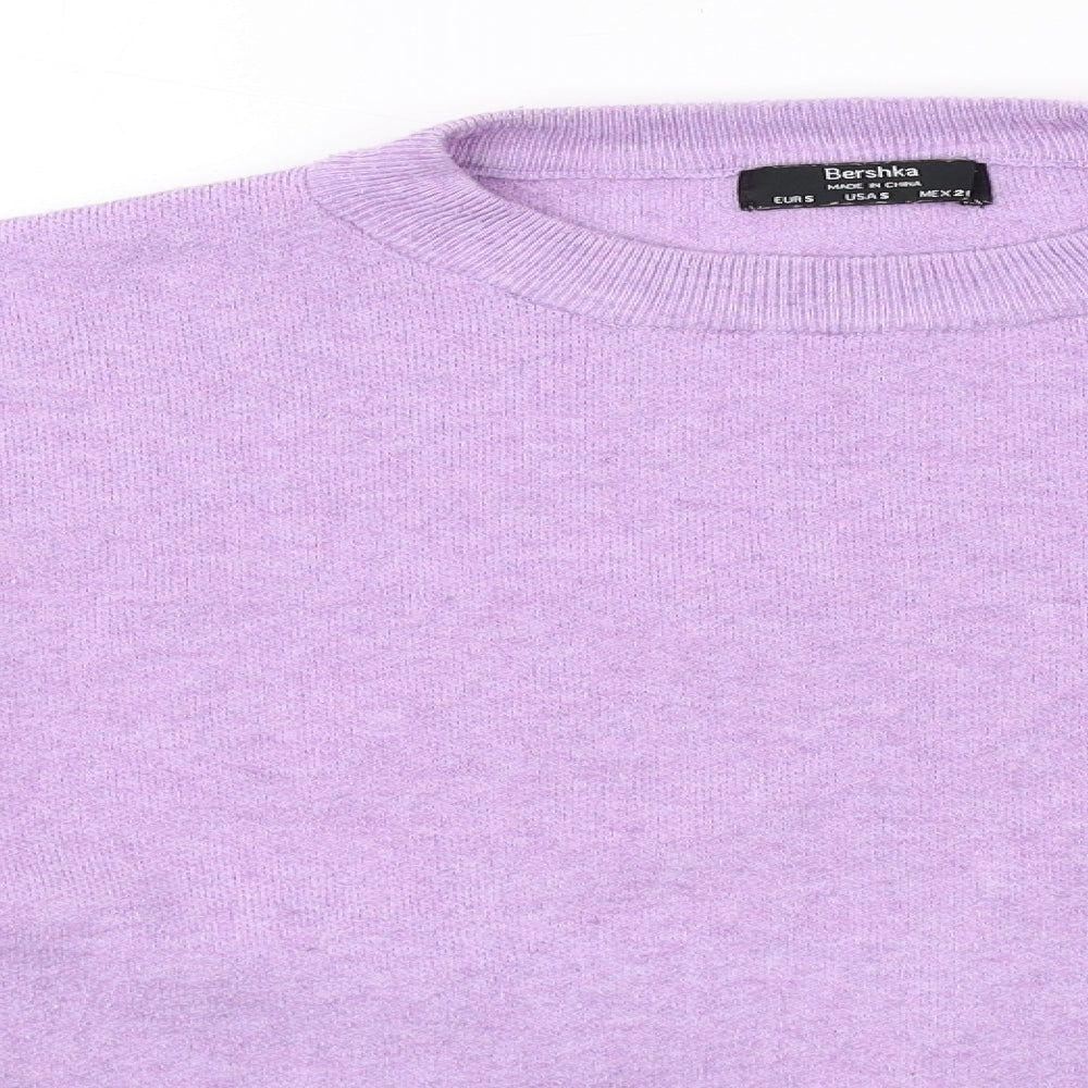 Womens UK Size S Bershka Purple Pullover Jumper