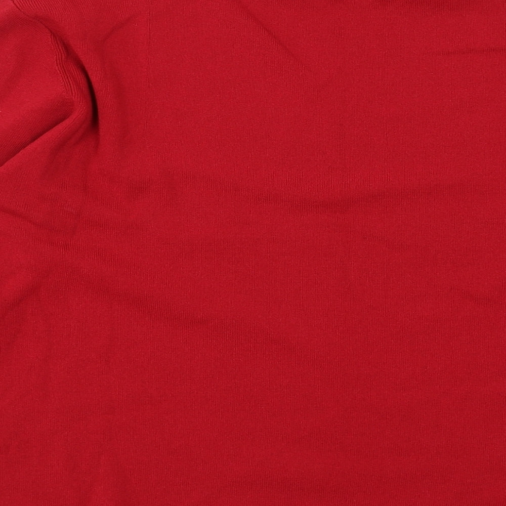 Libra Womens Red Roll Neck Viscose Pullover Jumper Size L