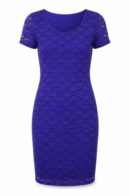 H&M Womens Blue Polyamide Pencil Dress Size S Boat Neck Pullover