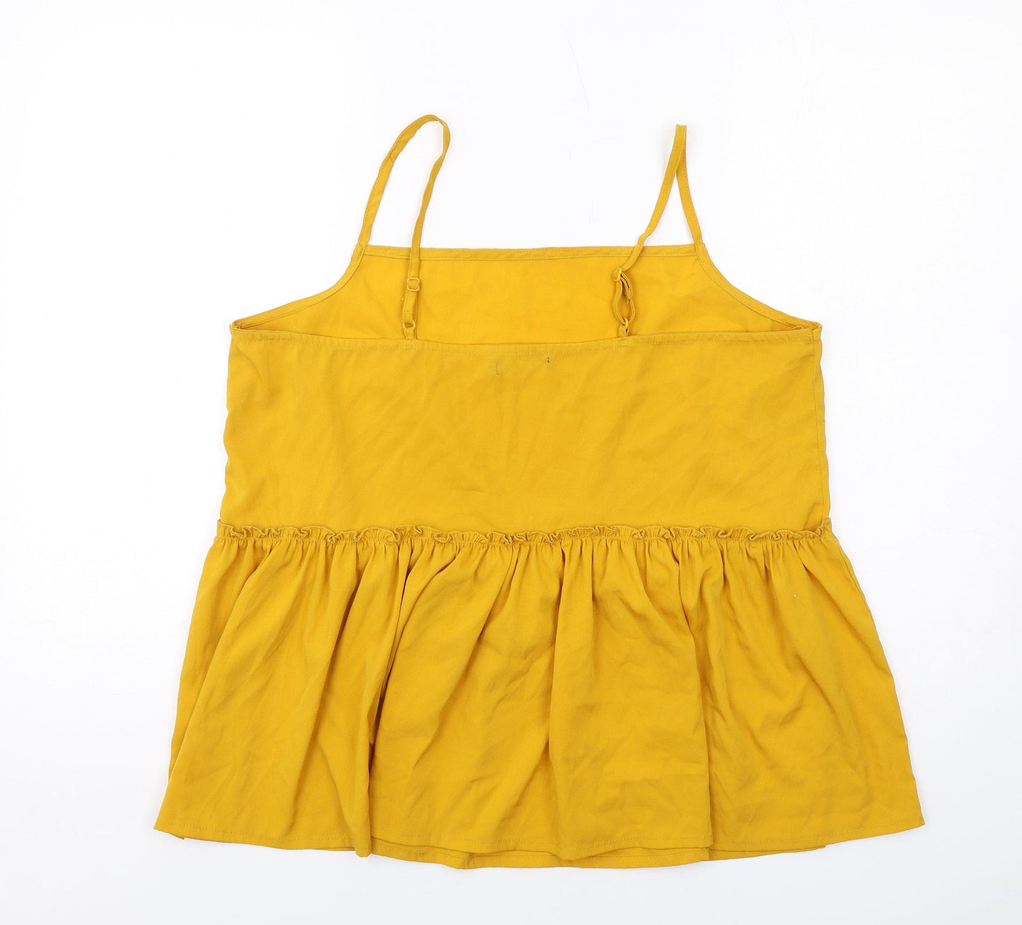 Boohoo Womens Yellow Polyester Basic Tank Size 16 Square Neck