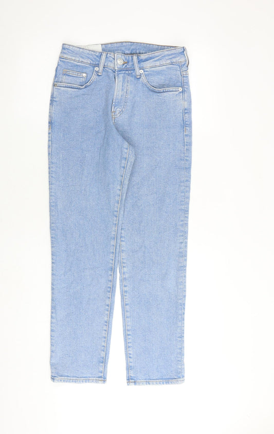 H&M Mens Blue Cotton Straight Jeans Size 28 in L30 in Regular Button