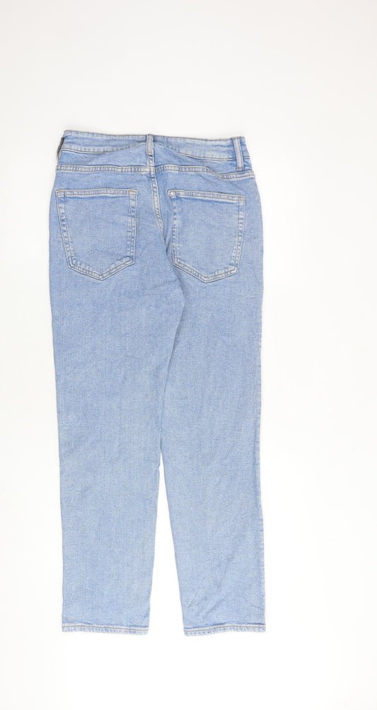 H&M Mens Blue Cotton Straight Jeans Size 28 in L30 in Regular Button