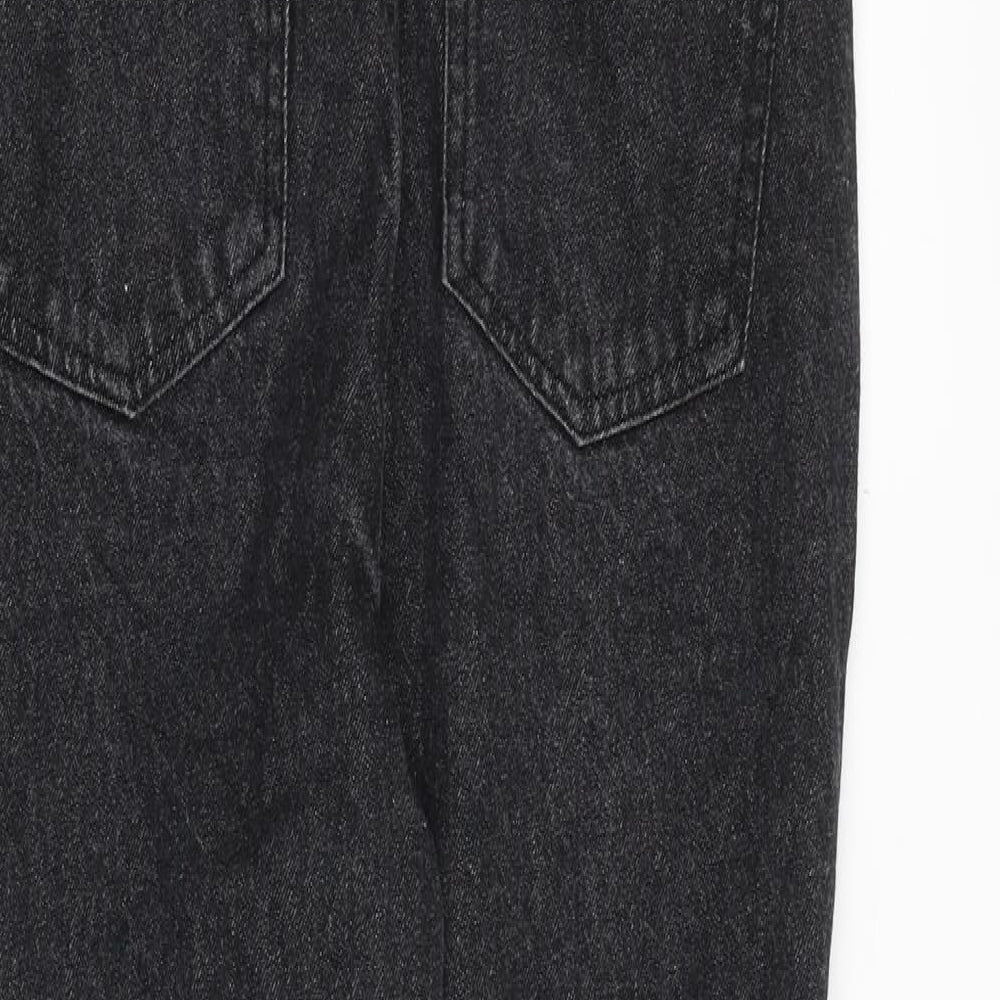 Boohoo Womens Black Cotton Mom Jeans Size 8 L28 in Regular Zip