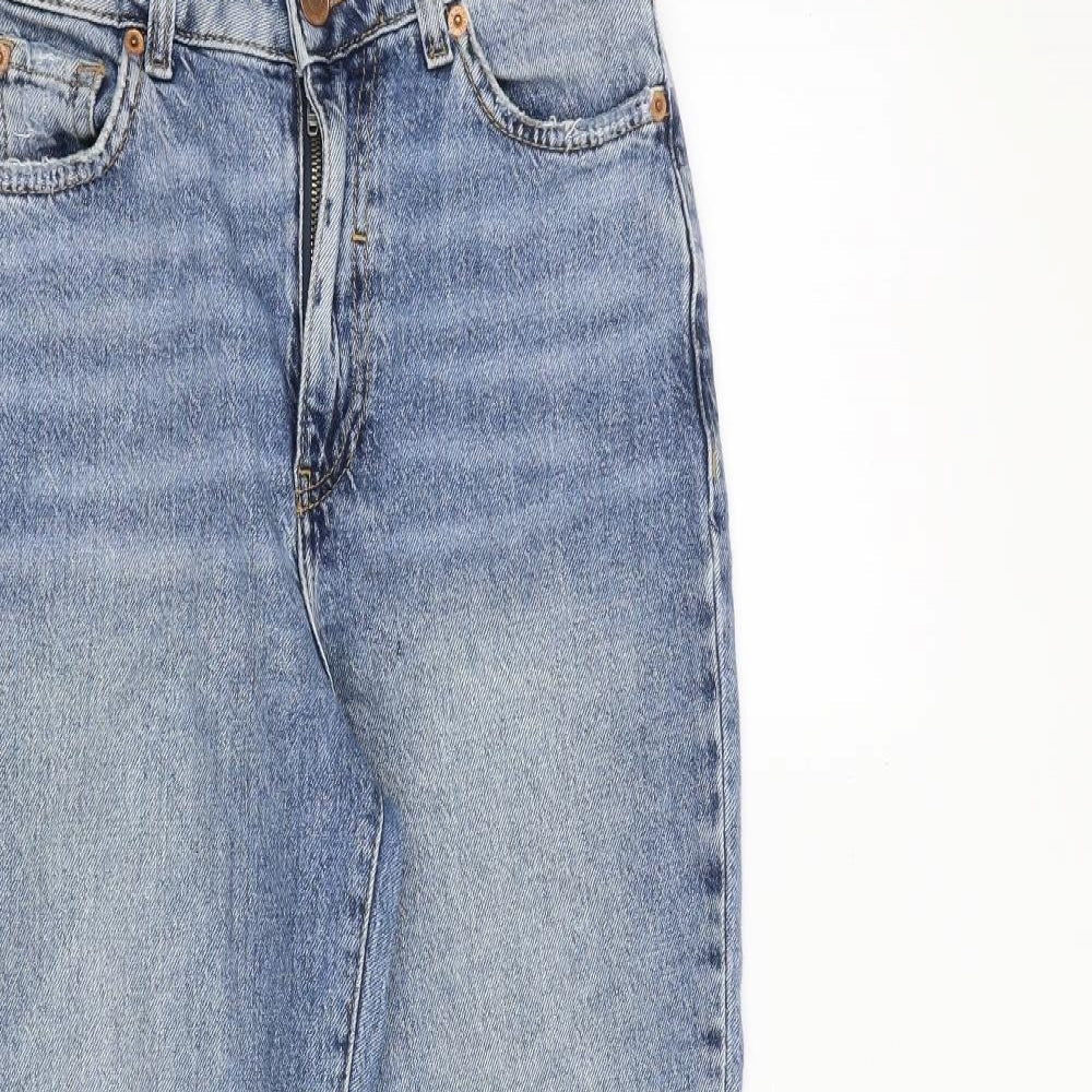 New Look Womens Blue Cotton Tapered Jeans Size 6 L27 in Regular Zip