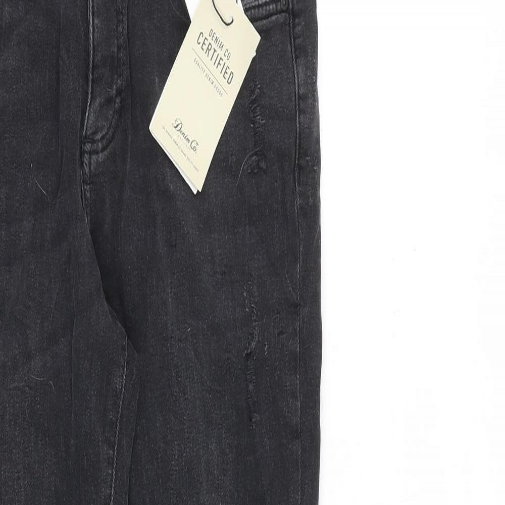 Denim & Co. Womens Grey Cotton Skinny Jeans Size 10 L26 in Slim Zip