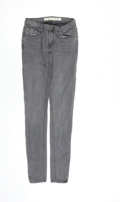 Denim & Co. Womens Grey Cotton Skinny Jeans Size 6 L30 in Regular Zip