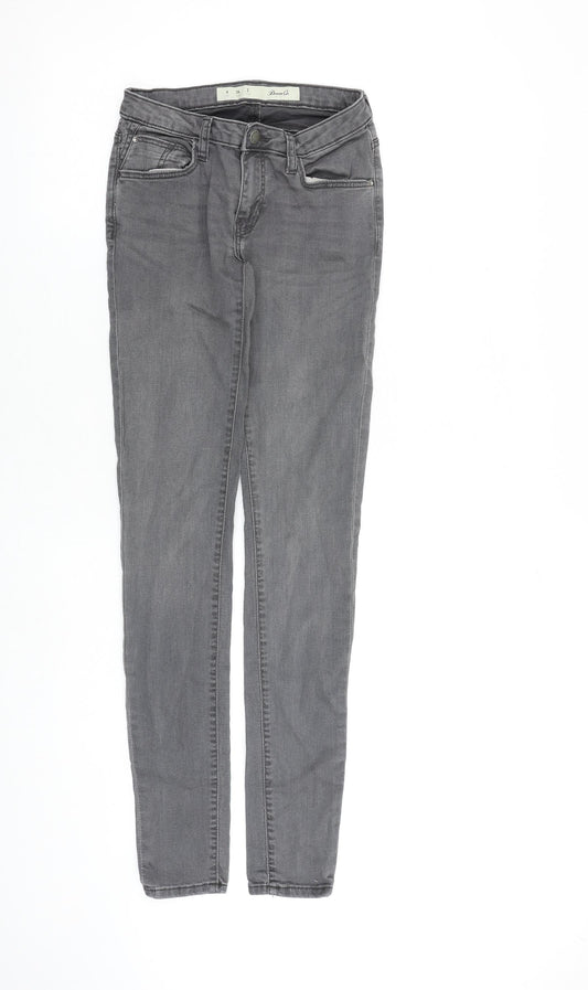 Denim & Co. Womens Grey Cotton Skinny Jeans Size 6 L30 in Regular Zip