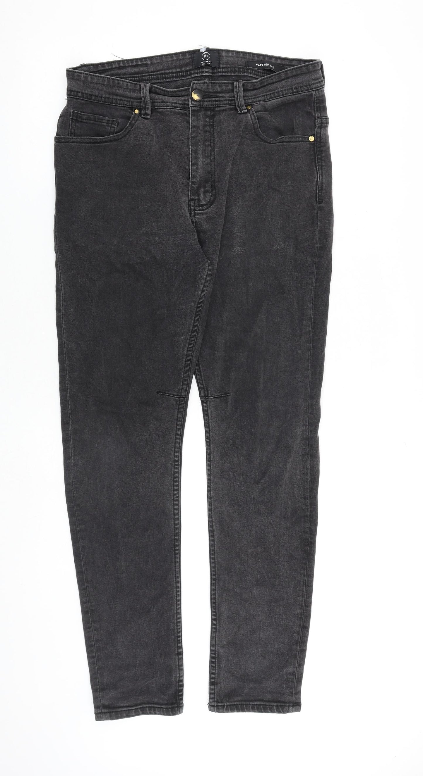 Cotton On Mens Grey Cotton Skinny Jeans Size 32 in L30 in Regular Zip