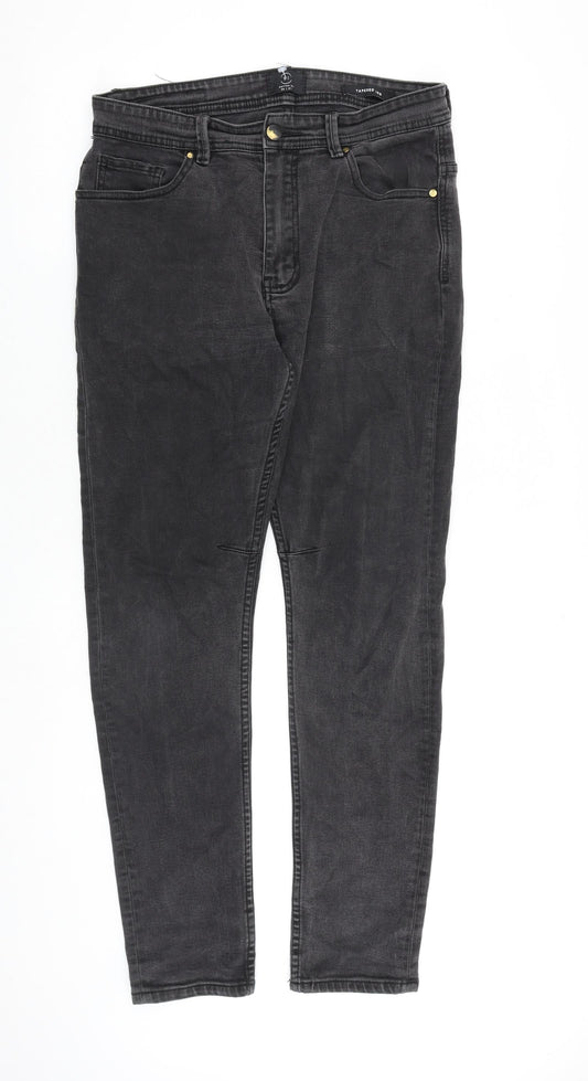 Cotton On Mens Grey Cotton Skinny Jeans Size 32 in L30 in Regular Zip