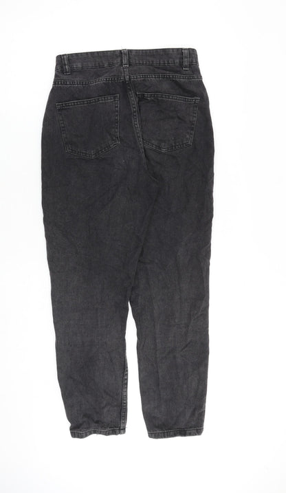 Denim & Co. Womens Grey Cotton Mom Jeans Size 6 L25 in Regular Zip