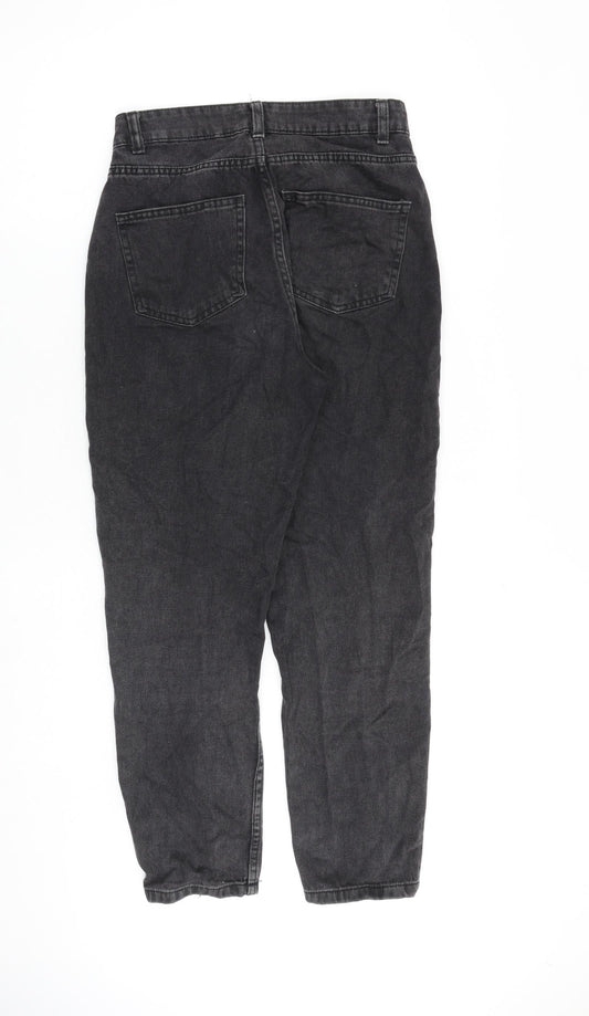 Denim & Co. Womens Grey Cotton Mom Jeans Size 6 L25 in Regular Zip