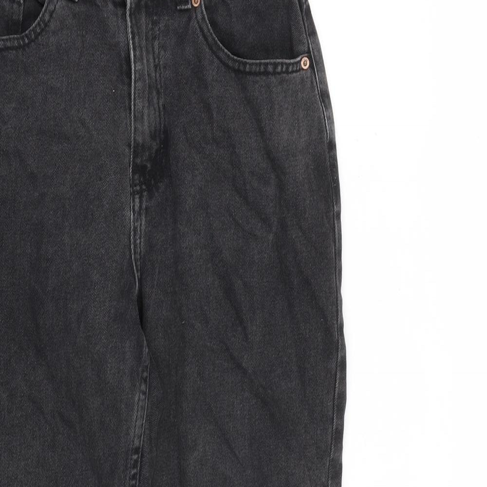 Denim & Co. Womens Grey Cotton Mom Jeans Size 6 L25 in Regular Zip