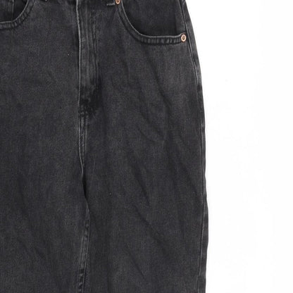 Denim & Co. Womens Grey Cotton Mom Jeans Size 6 L25 in Regular Zip