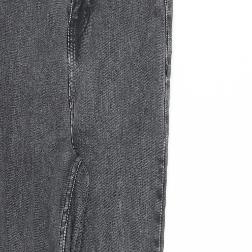 New Look Womens Grey Cotton Skinny Jeans Size 12 L27 in Slim Zip