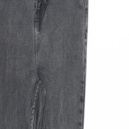 New Look Womens Grey Cotton Skinny Jeans Size 12 L27 in Slim Zip