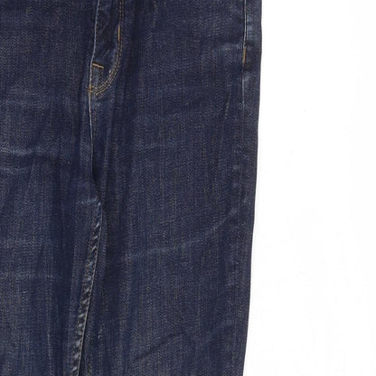 Denim & Co. Womens Blue Cotton Straight Jeans Size 10 L27 in Regular Zip