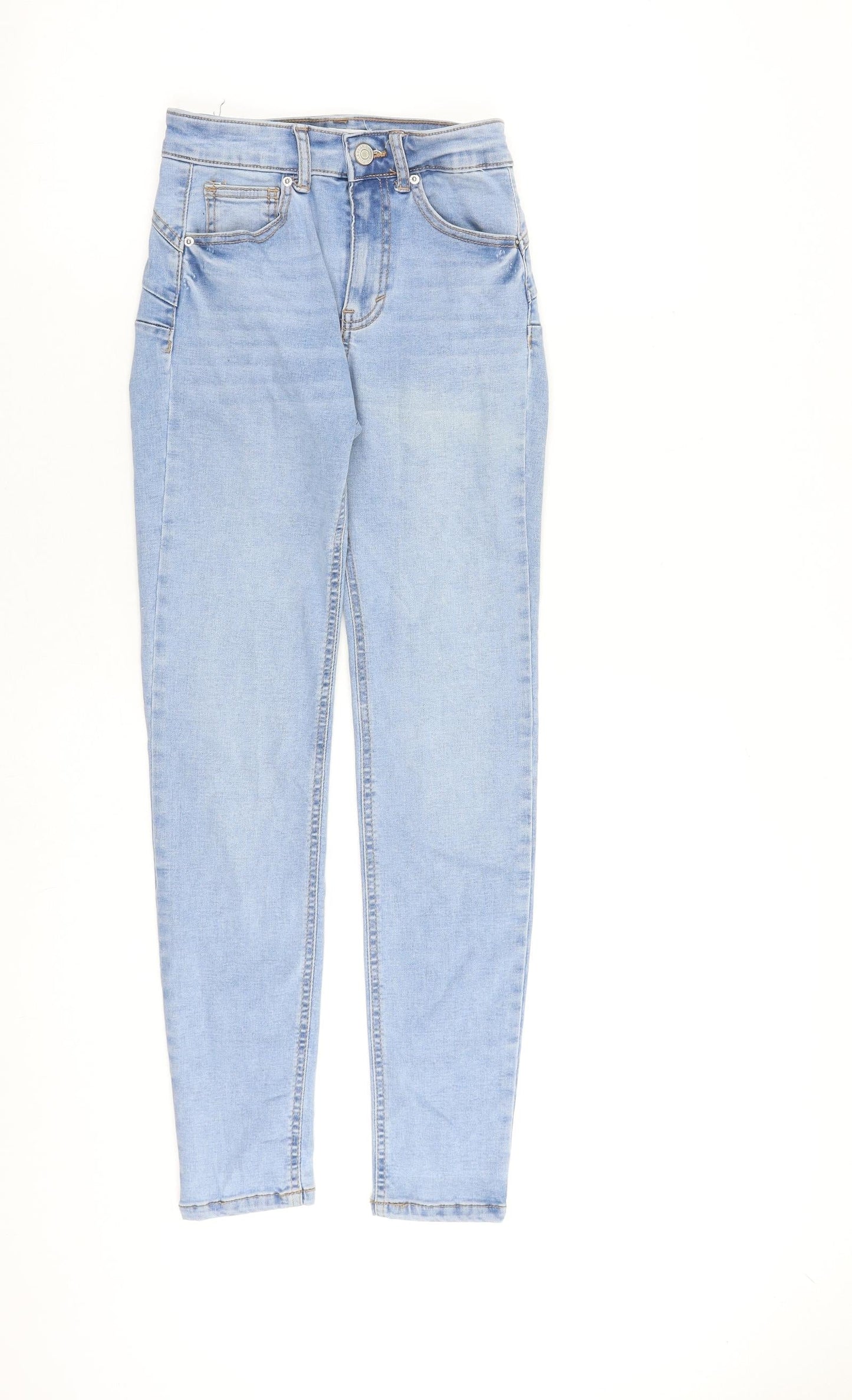 Pull&Bear Womens Blue Cotton Skinny Jeans Size 4 L28 in Slim Zip