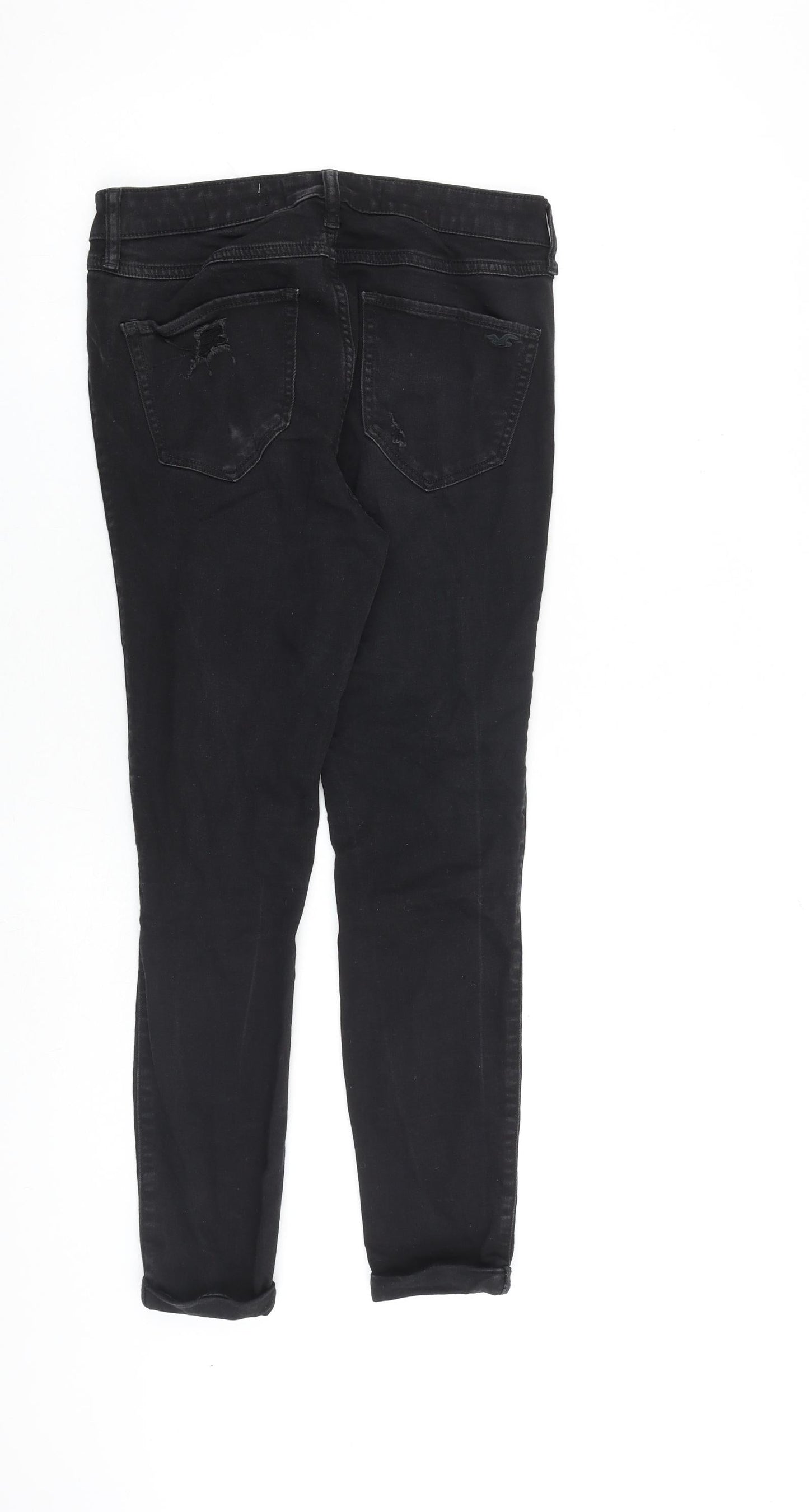 Hollister Womens Black Cotton Skinny Jeans Size 28 in L25 in Slim Zip