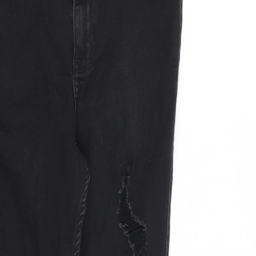 Hollister Womens Black Cotton Skinny Jeans Size 28 in L25 in Slim Zip