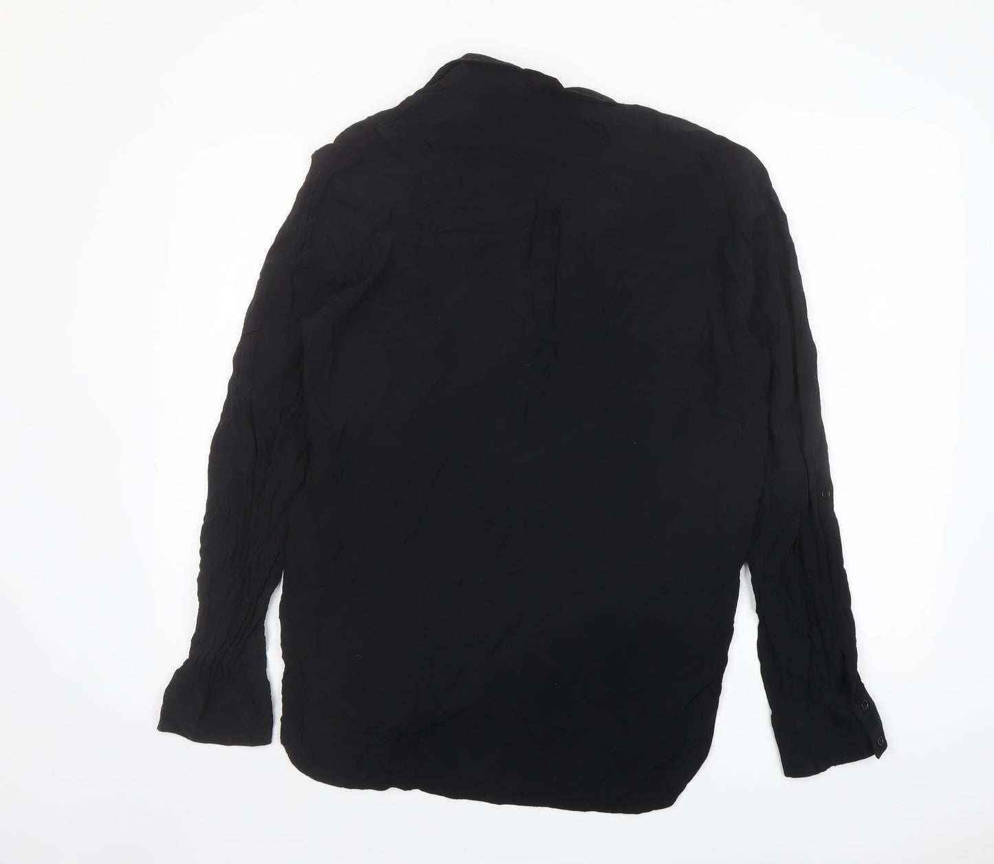 Womens UK Size XL Zara Black Basic Button-Up