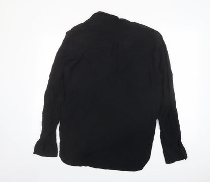 Womens UK Size XL Zara Black Basic Button-Up