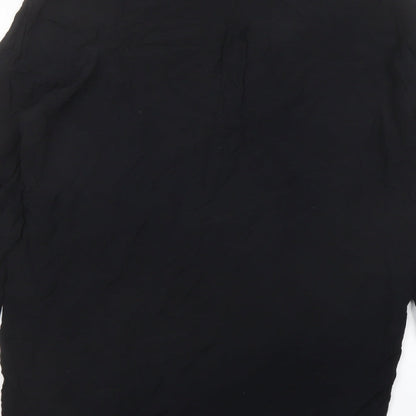 Womens UK Size XL Zara Black Basic Button-Up