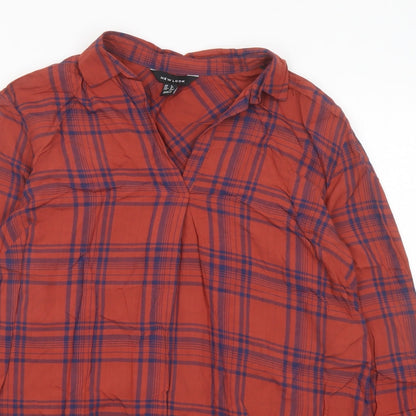 Womens UK Size 8 New Look Red Basic Blouse