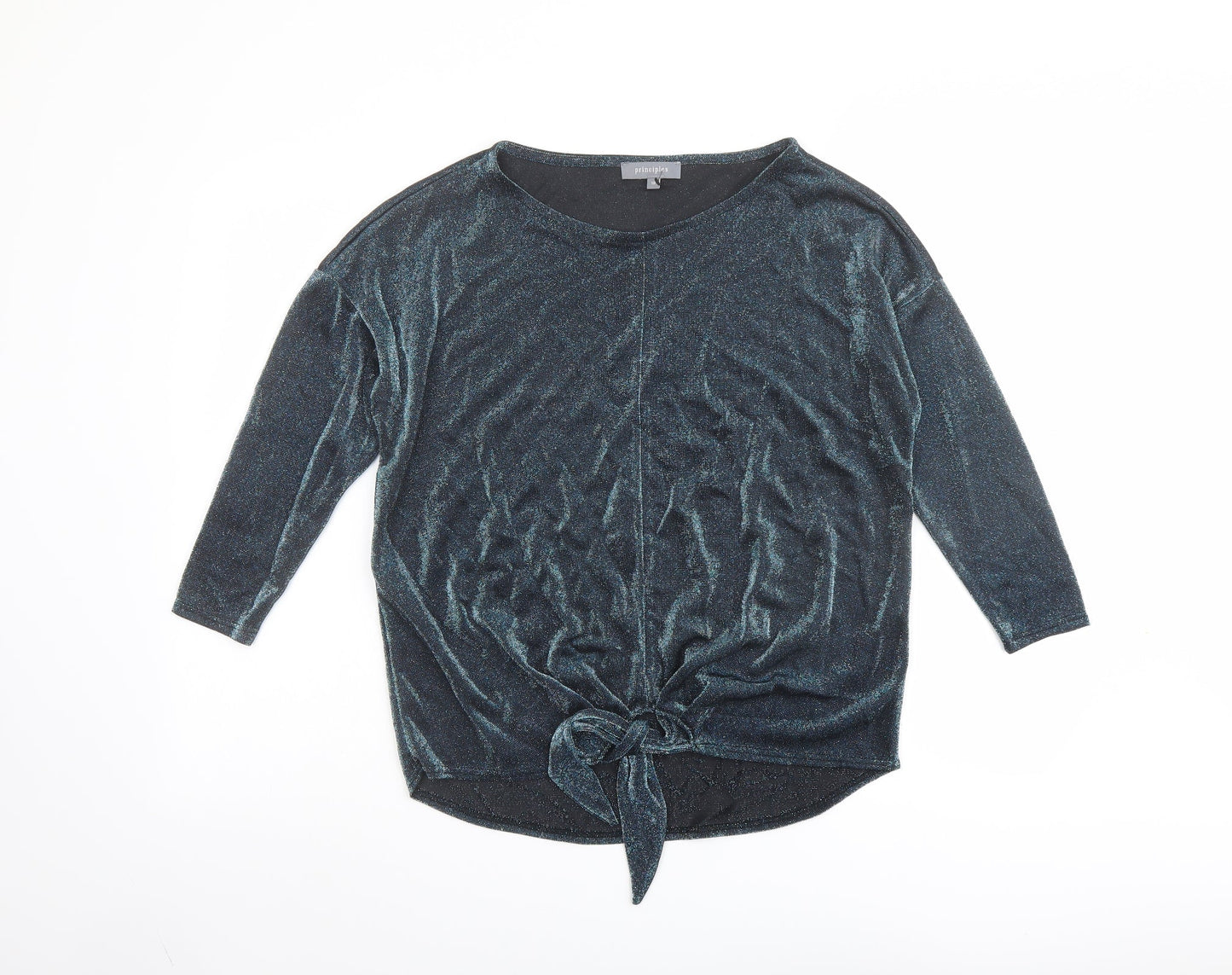 Womens UK Size 10 Principles Blue Basic Blouse