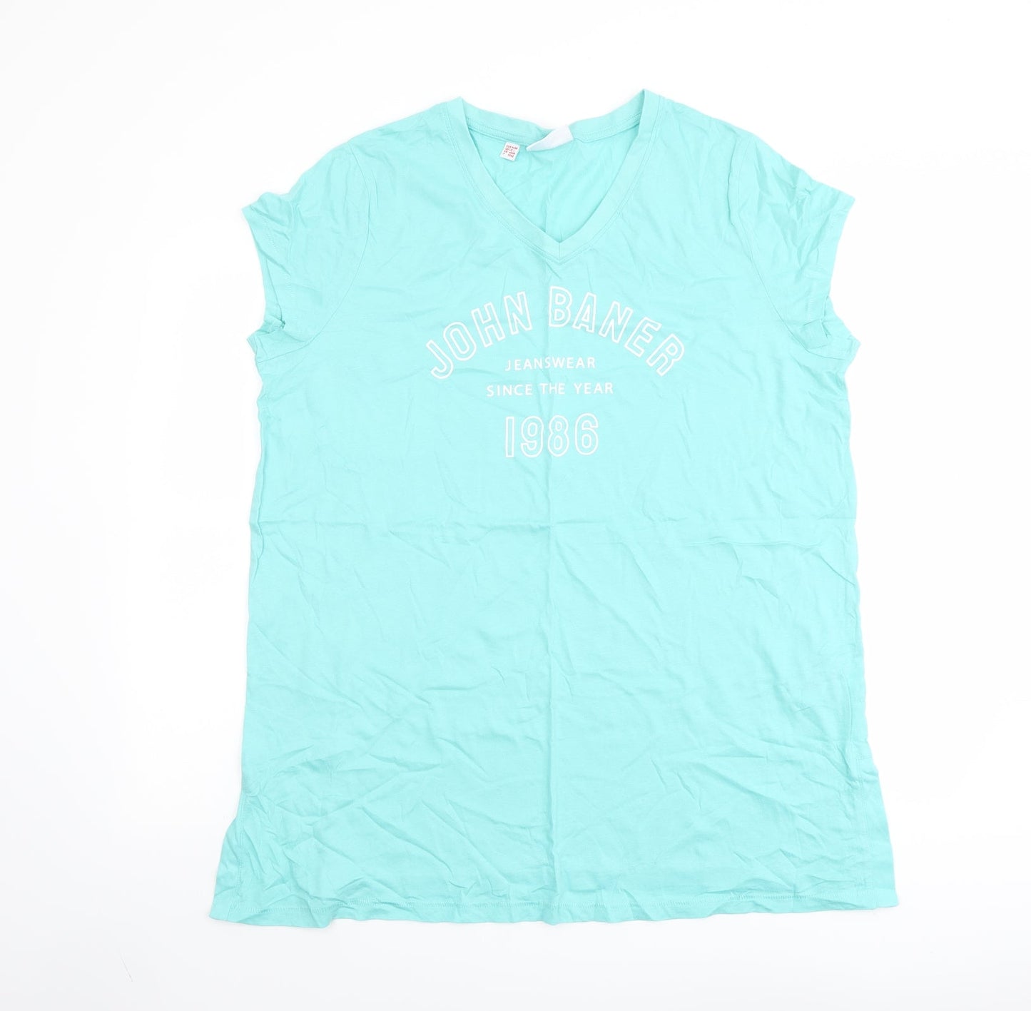 Womens UK Size L John Baner Green Basic T-Shirt