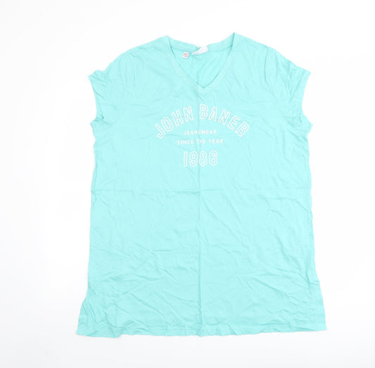 Womens UK Size L John Baner Green Basic T-Shirt